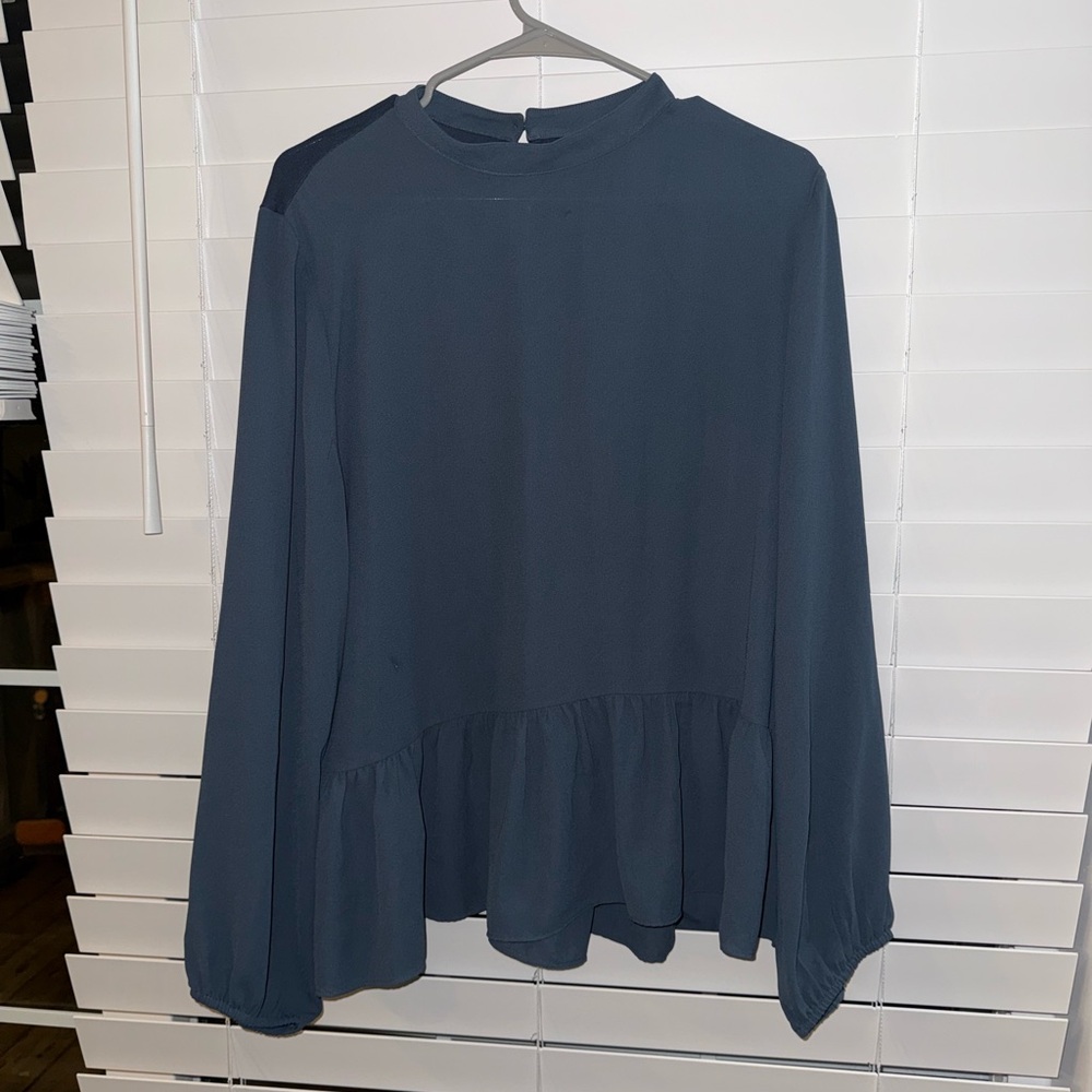 LOFT Dark Grey/Blue Women's Blouse